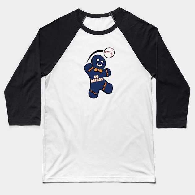 Houston Astros Gingerbread Man Baseball T-Shirt by Rad Love